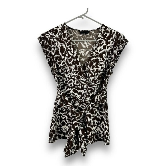 BCBGMAXAZRIA Womens Sz S Sleeveless Faux Wrap Blouse Front Tie - Spring Summer - Picture 1 of 9